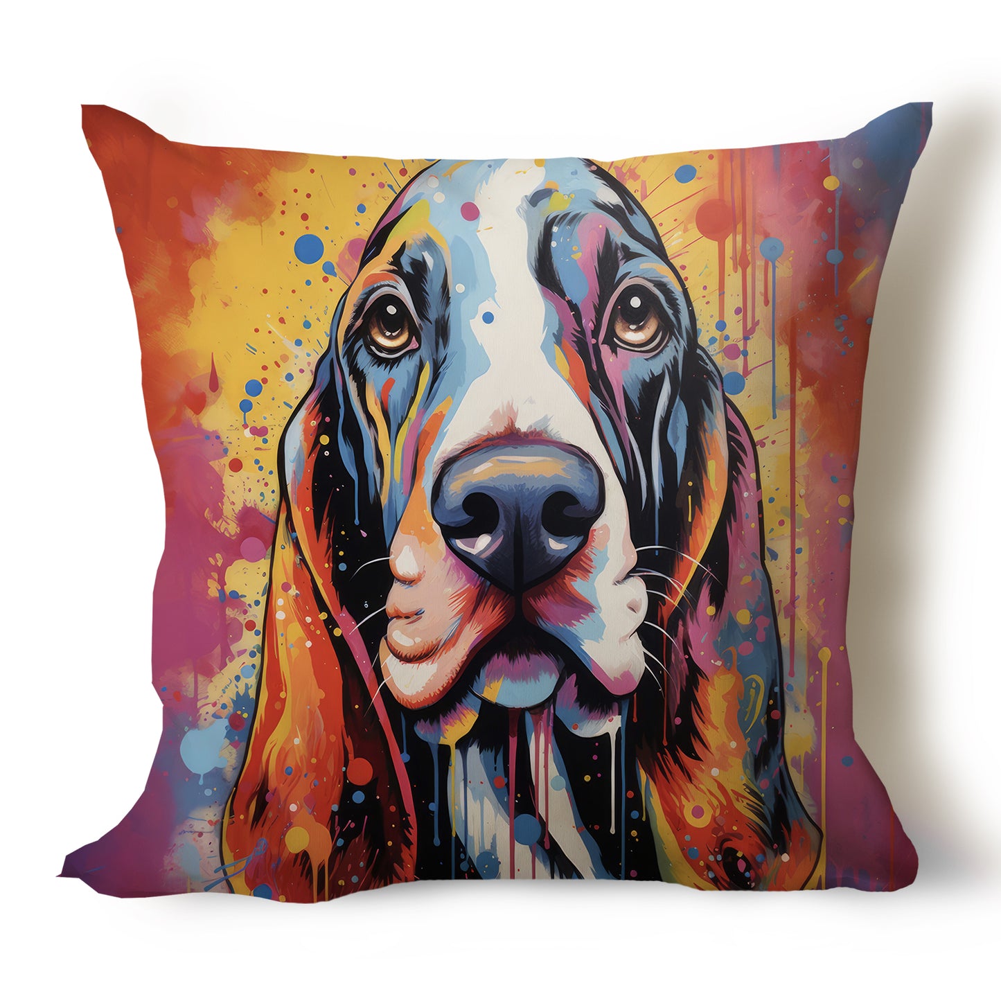 Basenji Pop-Art Style Painted Pillow Covers