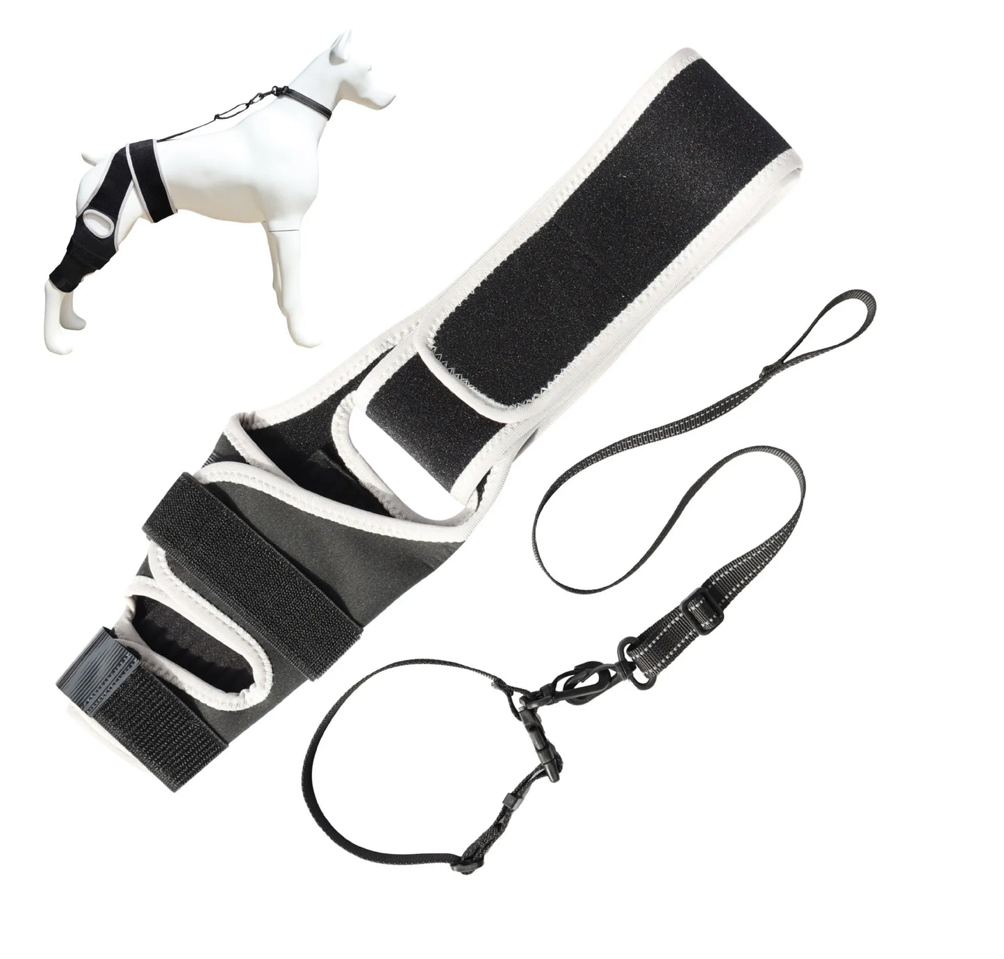 PawHeal™ Rear Leg Support Brace with Collar Strap – Adjustable Dog Knee Brace for Injury Recovery, Joint Pain & Arthritis Relief