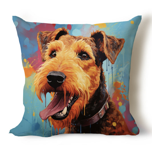 Airedale Terrier Pop-Art Style Painted Pillow Covers