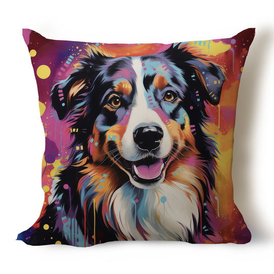 Australian Shepherd Pop-Art Style Painted Pillow Covers