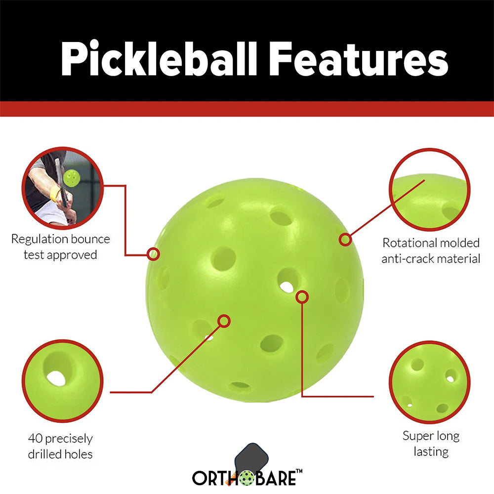 ProFlight 40-Hole Outdoor Pickleball Balls | High Bounce, Durable, & True Flight