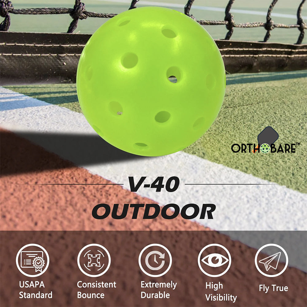 ProFlight 40-Hole Outdoor Pickleball Balls | High Bounce, Durable, & True Flight