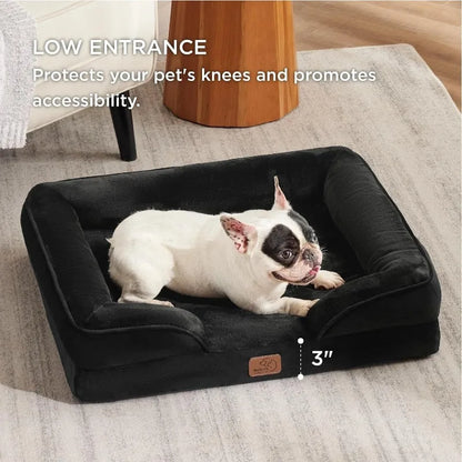 PawDream™ Jumbo Orthopedic Dog Bed – Memory Foam Sofa Couch with Waterproof Cover & Elevated Bolster Cushion