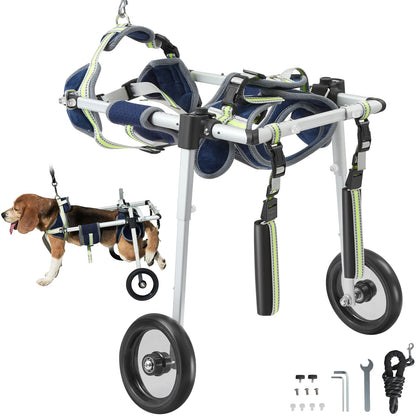 PawFreedom™ 2-Wheel Adjustable Dog Wheelchair – Lightweight Aluminum Pet Mobility Cart for Hind Leg Support & Rehabilitation