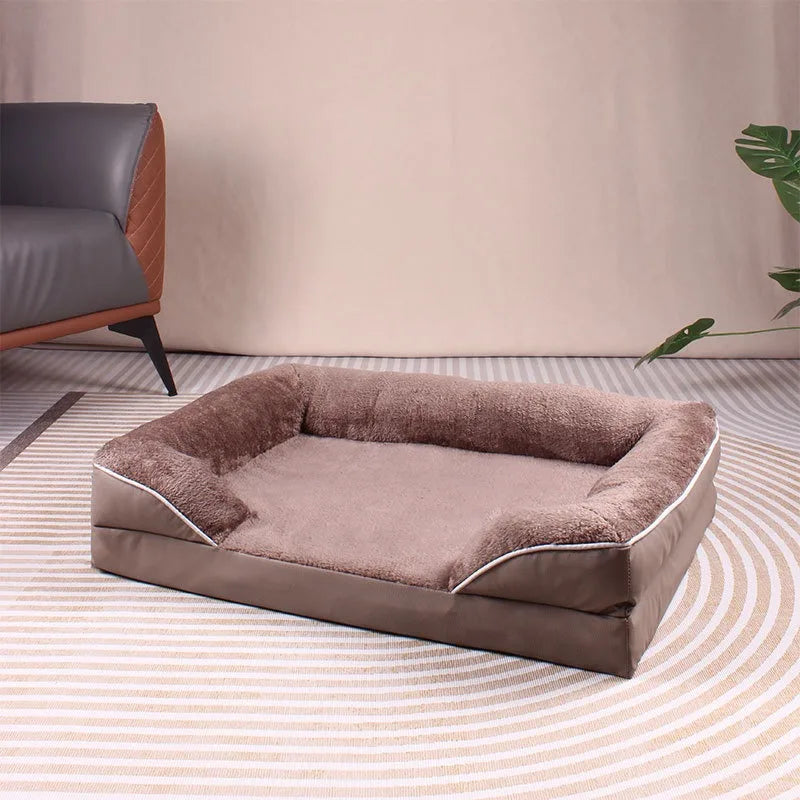 PawDream™ Jumbo Orthopedic Dog Bed – Memory Foam Sofa Couch with Waterproof Cover & Elevated Bolster Cushion