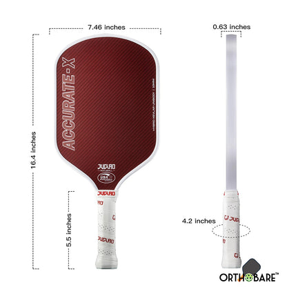 Accurate-X | USAPA Approved Kevlar Hybrid Pickleball Paddle – 16MM Thermoformed Power & Spin Machine