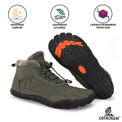 Nirvana by OrthoBare - High Top Fur-Lined Durable, Resilient & Non-Slip Barefoot Winter Shoes (Unisex)