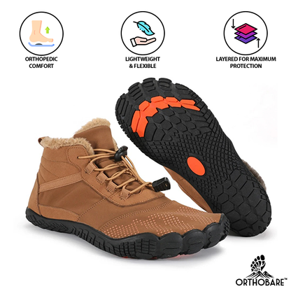 Nirvana by OrthoBare - High Top Fur-Lined Durable, Resilient & Non-Slip Barefoot Winter Shoes (Unisex)
