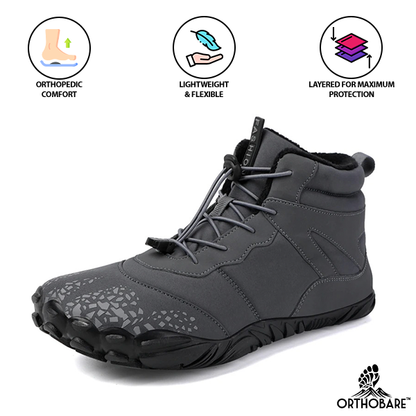 Solace by OrthoBare - Ankle High, Waterproof, Fur Lined and Flexible Barefoot Winter Shoes (Unisex) - OrthoBare
